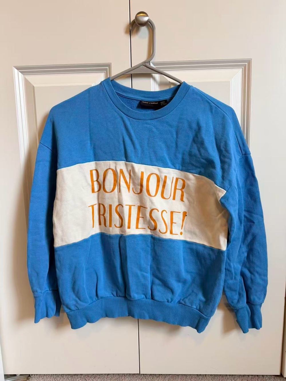 Mini rodini Bonjour Tristesse Blue Graphic Crewneck Sweatshirt